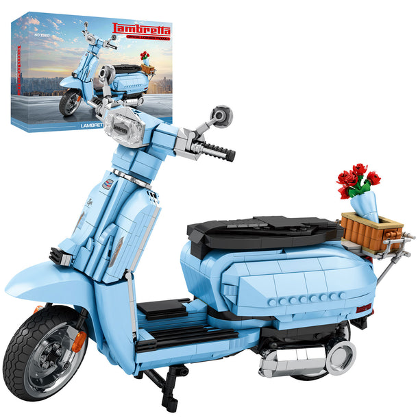 V200 Sidecar Motorcycle Building Blocks with Stand 11037 | 1169+ PCS