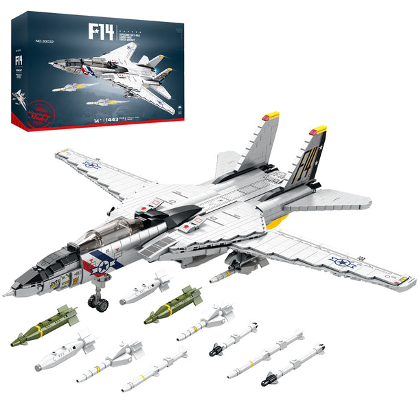 F-14 Fighter Jet Building Blocks 33032 | 1443+ PCS Add-On Deal Available