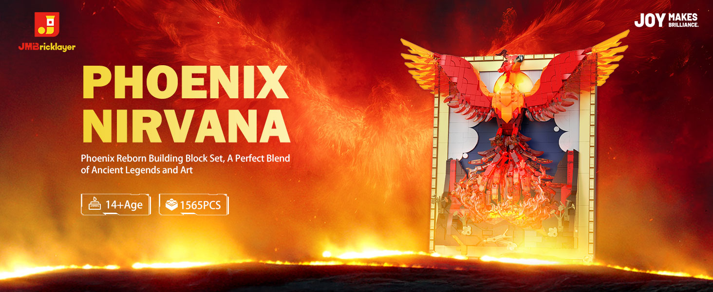 LOKZ PHOENIX 原画　一点もの　unique Phoenix Rebirth Brick Art 70017 – jmbricklayer