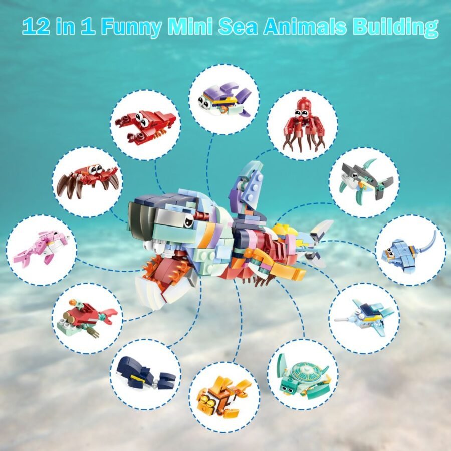 JMBricklayer 12 Packs Seabed Animals Theme Easter Eggs 10112 Brick Toys Set IMG4