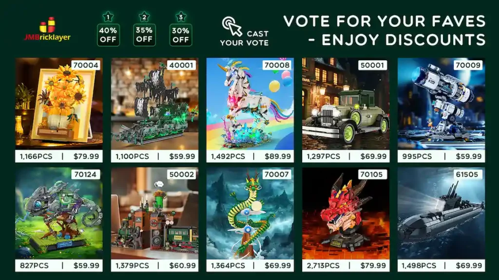 Vote For Your Favorite JMBricklayer Brick Set And Unlock Amazing Discounts